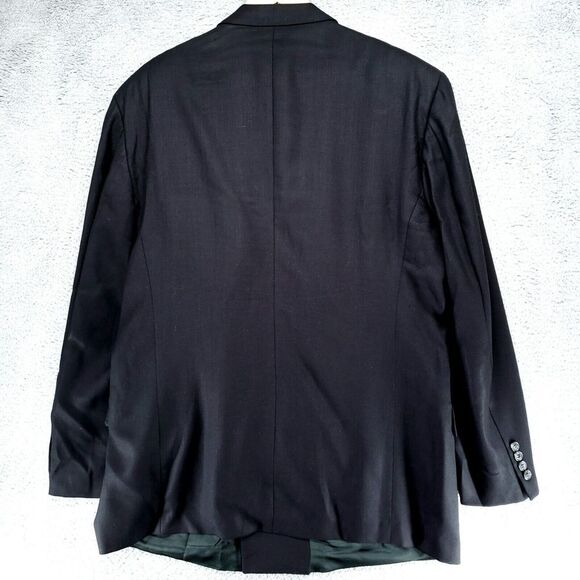 Vintage Joseph Abboud Double Breasted Blazer Jacket Mens 46L Wool Blue - Picture 15 of 16